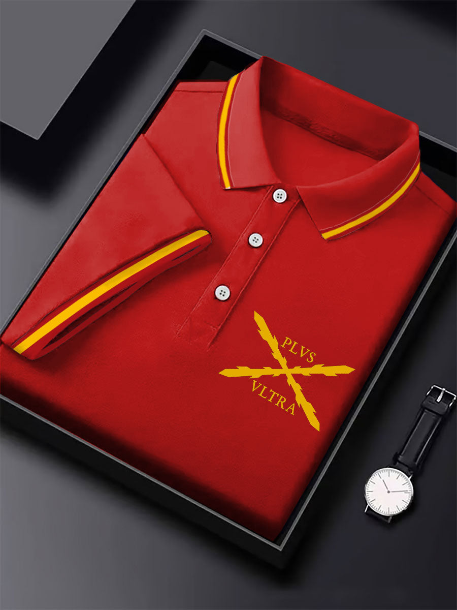 Hombres España Cruz de Borgoña Tercio Impreso Casual Tops