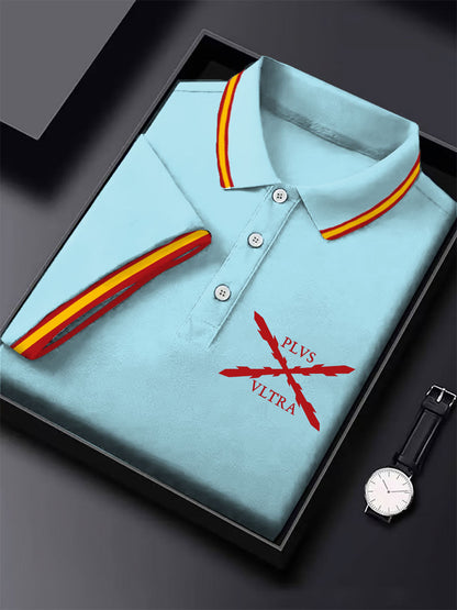 Hombres España Cruz de Borgoña Tercio Impreso Casual Tops