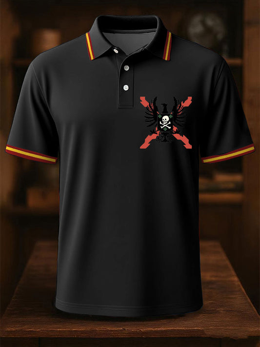 Hombres España Cruz de Borgoña Tercio Impreso Casual Tops