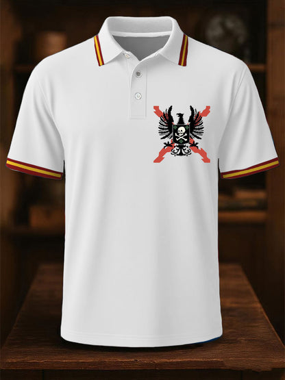 Hombres España Cruz de Borgoña Tercio Impreso Casual Tops