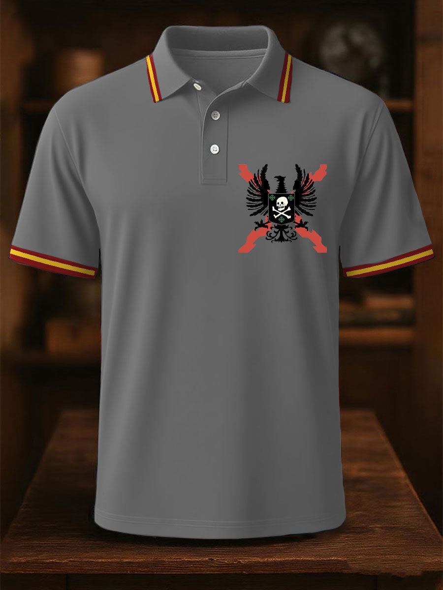 Hombres España Cruz de Borgoña Tercio Impreso Casual Tops