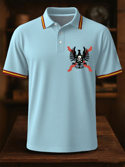 Hombres España Cruz de Borgoña Tercio Impreso Casual Tops