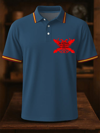Hombres España Cruz de Borgoña Tercio Impreso Casual Tops