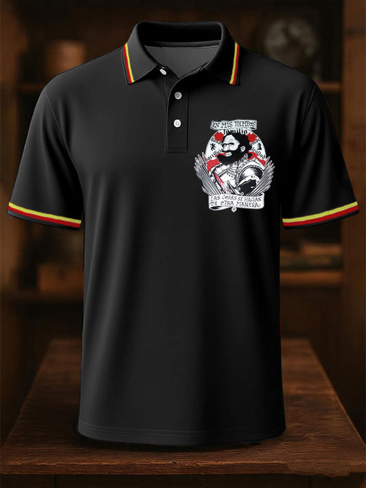 Hombres España Cruz de Borgoña Tercio Impreso Casual Tops