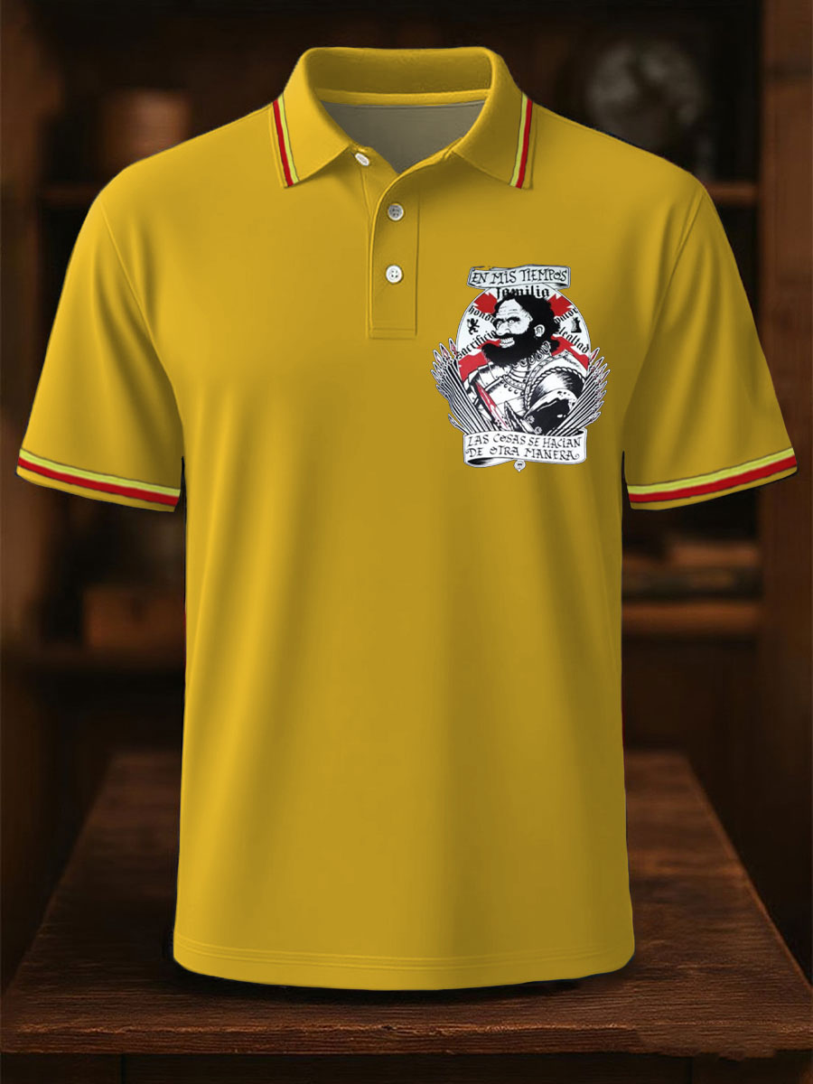 Hombres España Cruz de Borgoña Tercio Impreso Casual Tops