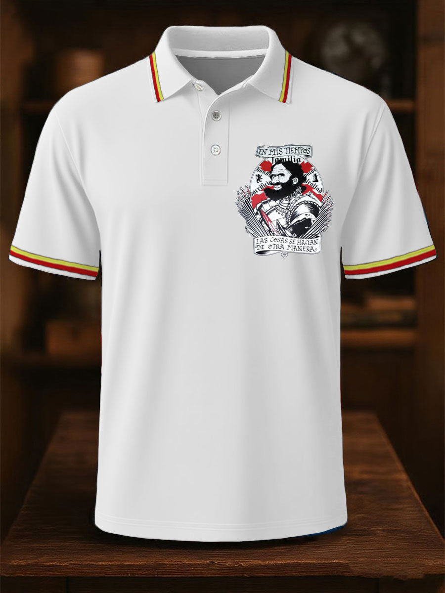 Hombres España Cruz de Borgoña Tercio Impreso Casual Tops