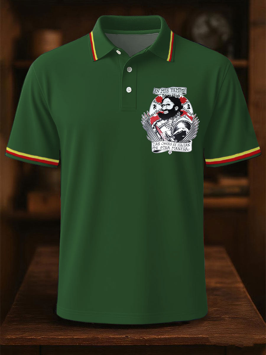 Hombres España Cruz de Borgoña Tercio Impreso Casual Tops