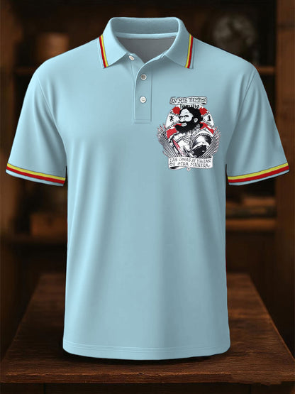 Hombres España Cruz de Borgoña Tercio Impreso Casual Tops