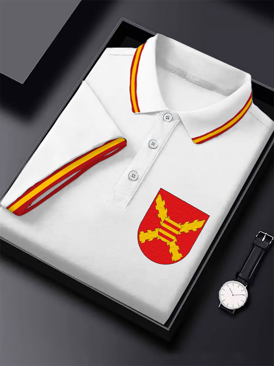 Hombres España Cruz de Borgoña Tercio Impreso Casual Tops