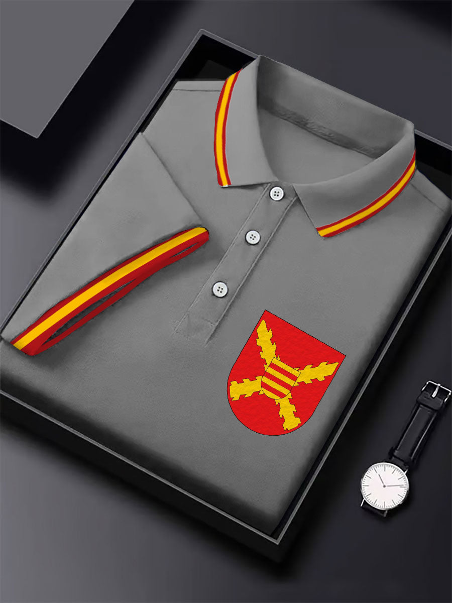 Hombres España Cruz de Borgoña Tercio Impreso Casual Tops