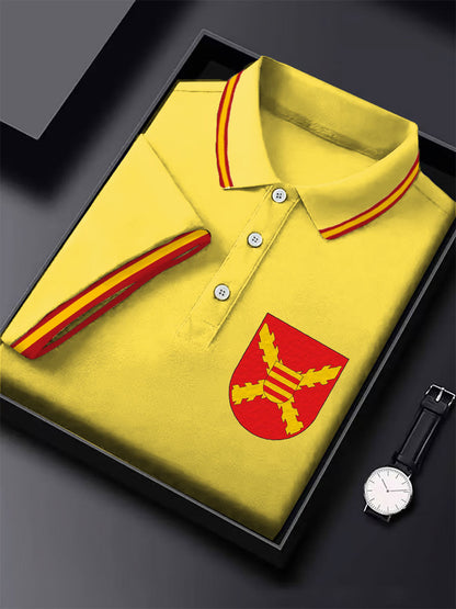 Hombres España Cruz de Borgoña Tercio Impreso Casual Tops