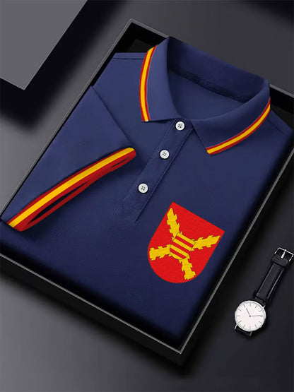 Hombres España Cruz de Borgoña Tercio Impreso Casual Tops