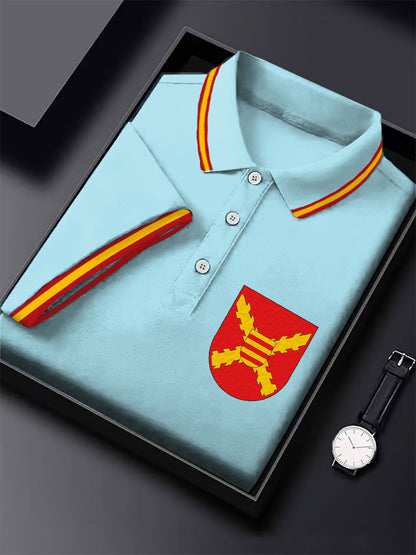 Hombres España Cruz de Borgoña Tercio Impreso Casual Tops