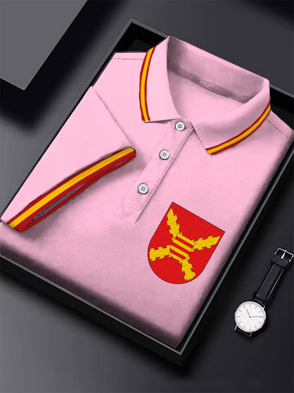 Hombres España Cruz de Borgoña Tercio Impreso Casual Tops
