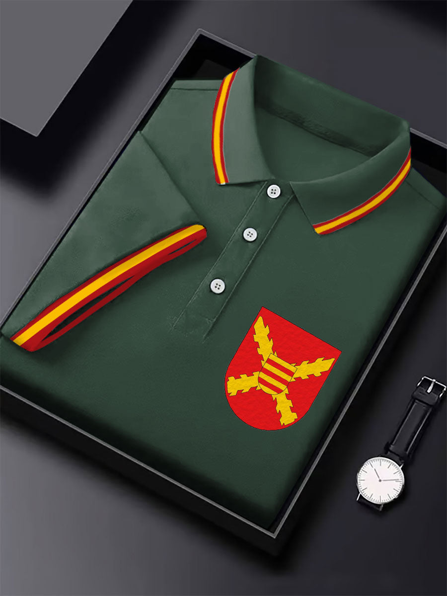 Hombres España Cruz de Borgoña Tercio Impreso Casual Tops