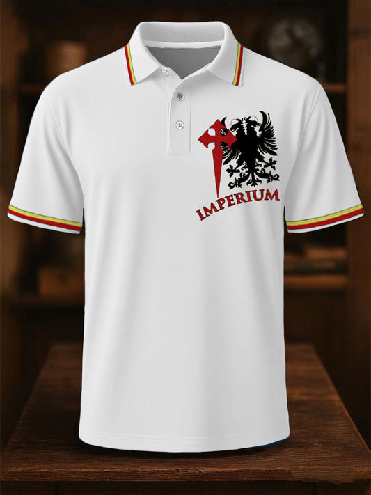 Hombres España Cruz de Borgoña Tercio Impreso Casual Tops