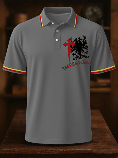 Hombres España Cruz de Borgoña Tercio Impreso Casual Tops