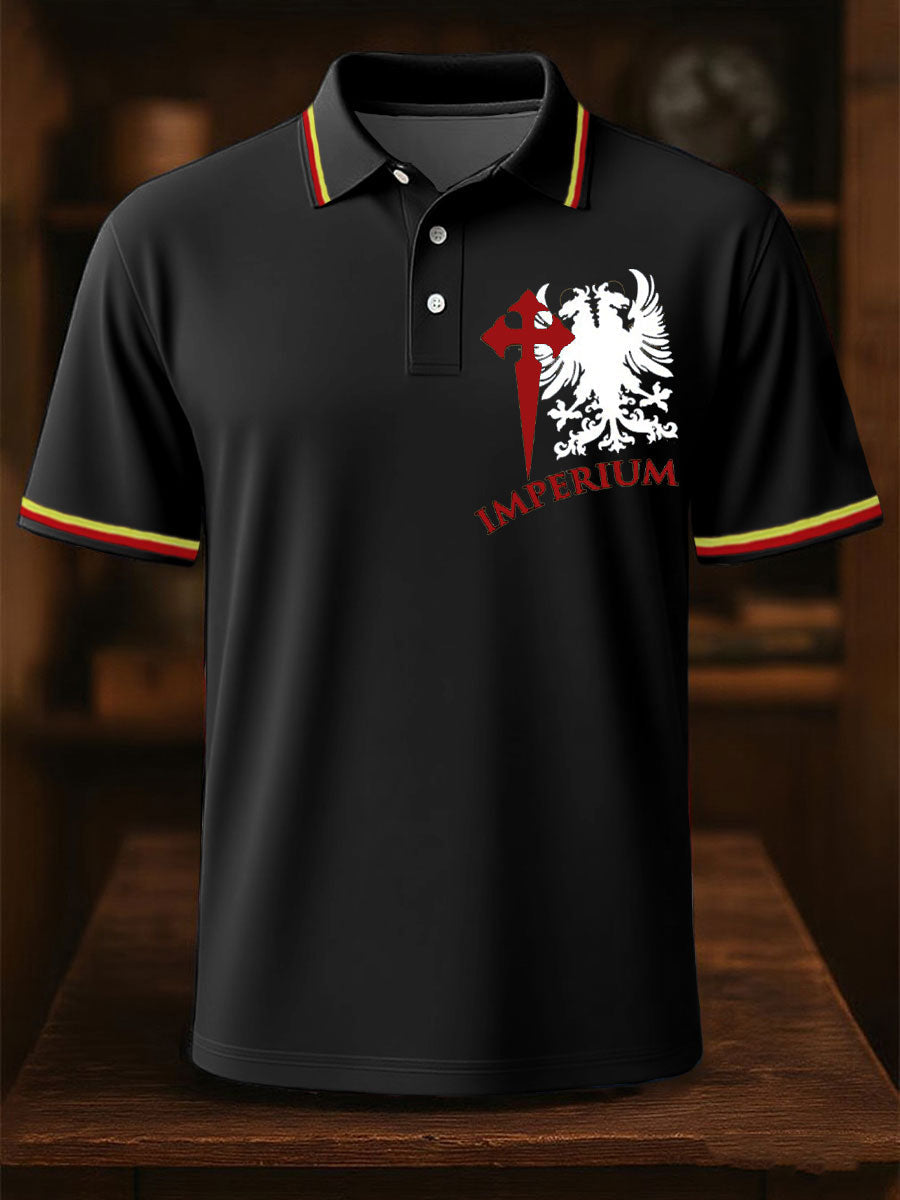 Hombres España Cruz de Borgoña Tercio Impreso Casual Tops