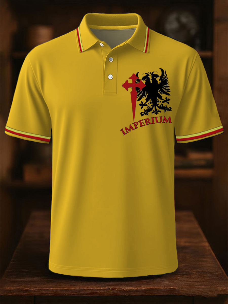 Hombres España Cruz de Borgoña Tercio Impreso Casual Tops