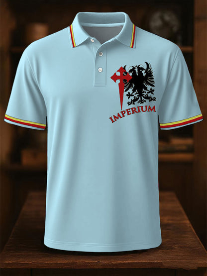 Hombres España Cruz de Borgoña Tercio Impreso Casual Tops