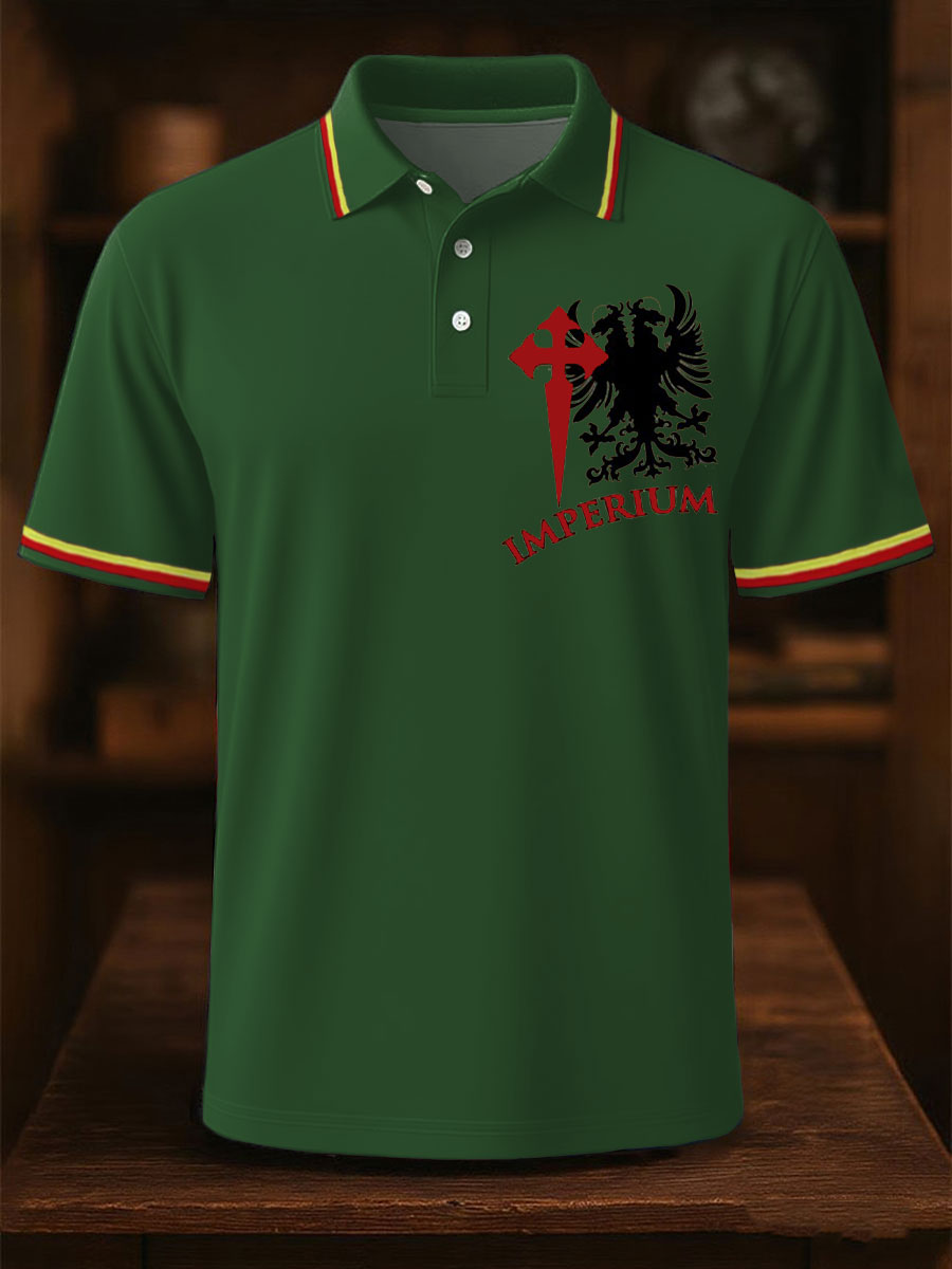 Hombres España Cruz de Borgoña Tercio Impreso Casual Tops
