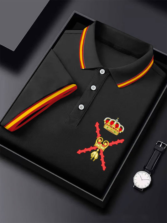 Hombres España Cruz de Borgoña Tercio Impreso Casual Tops