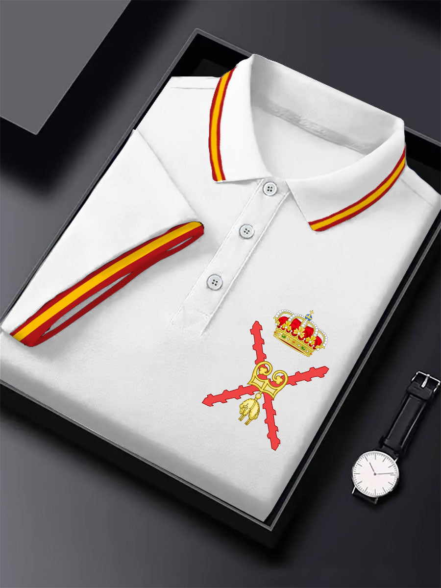 Hombres España Cruz de Borgoña Tercio Impreso Casual Tops