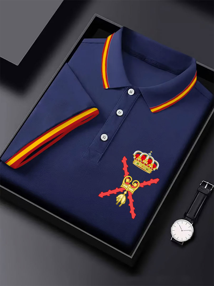 Hombres España Cruz de Borgoña Tercio Impreso Casual Tops
