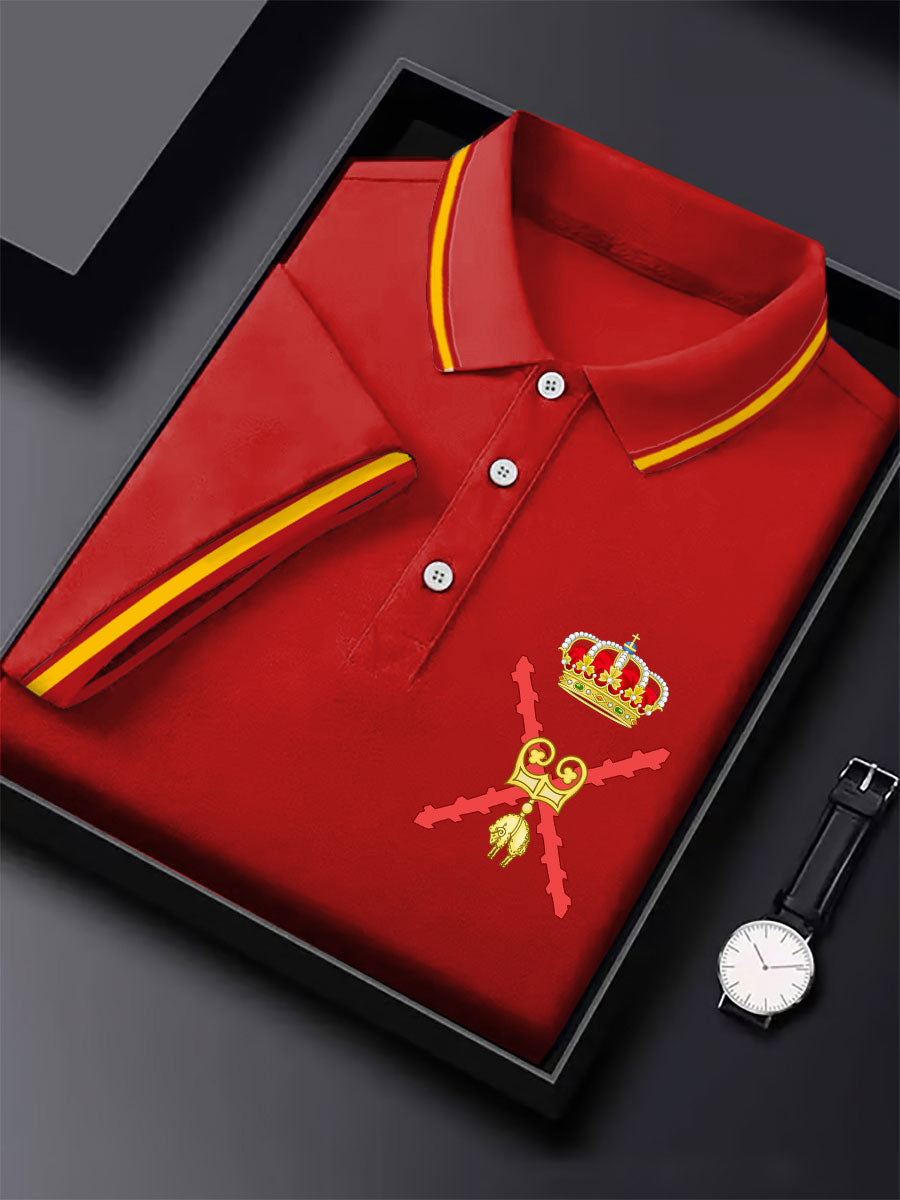 Hombres España Cruz de Borgoña Tercio Impreso Casual Tops