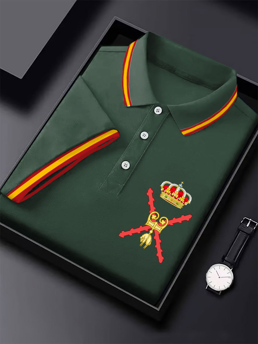 Hombres España Cruz de Borgoña Tercio Impreso Casual Tops