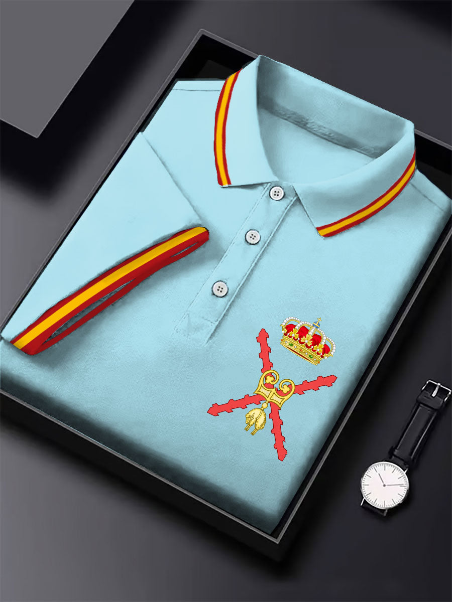 Hombres España Cruz de Borgoña Tercio Impreso Casual Tops