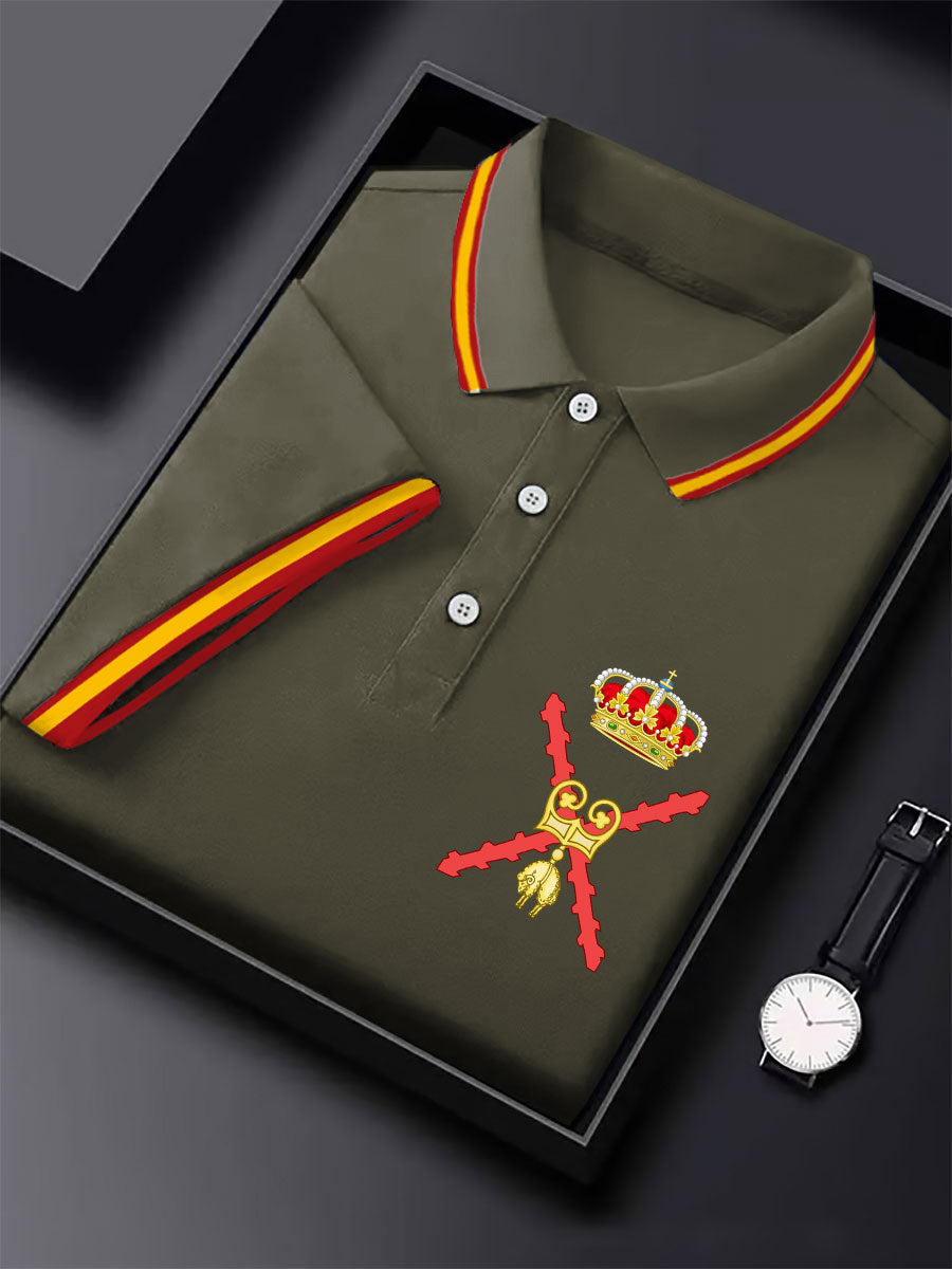 Hombres España Cruz de Borgoña Tercio Impreso Casual Tops