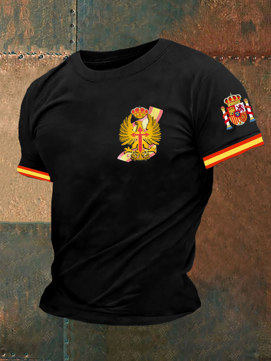 Bandera de España de los hombres del ejército español impreso camiseta de manga corta