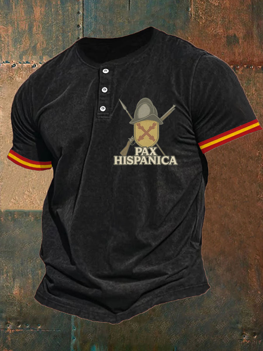 Hombres España Cruz de Borgoña Tercio Impreso Casual Tops