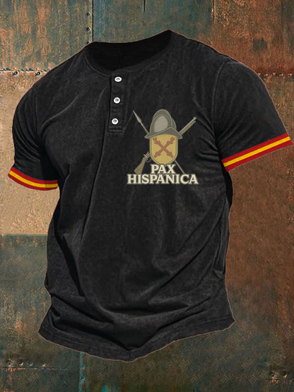 Hombres España Cruz de Borgoña Tercio Impreso Casual Tops