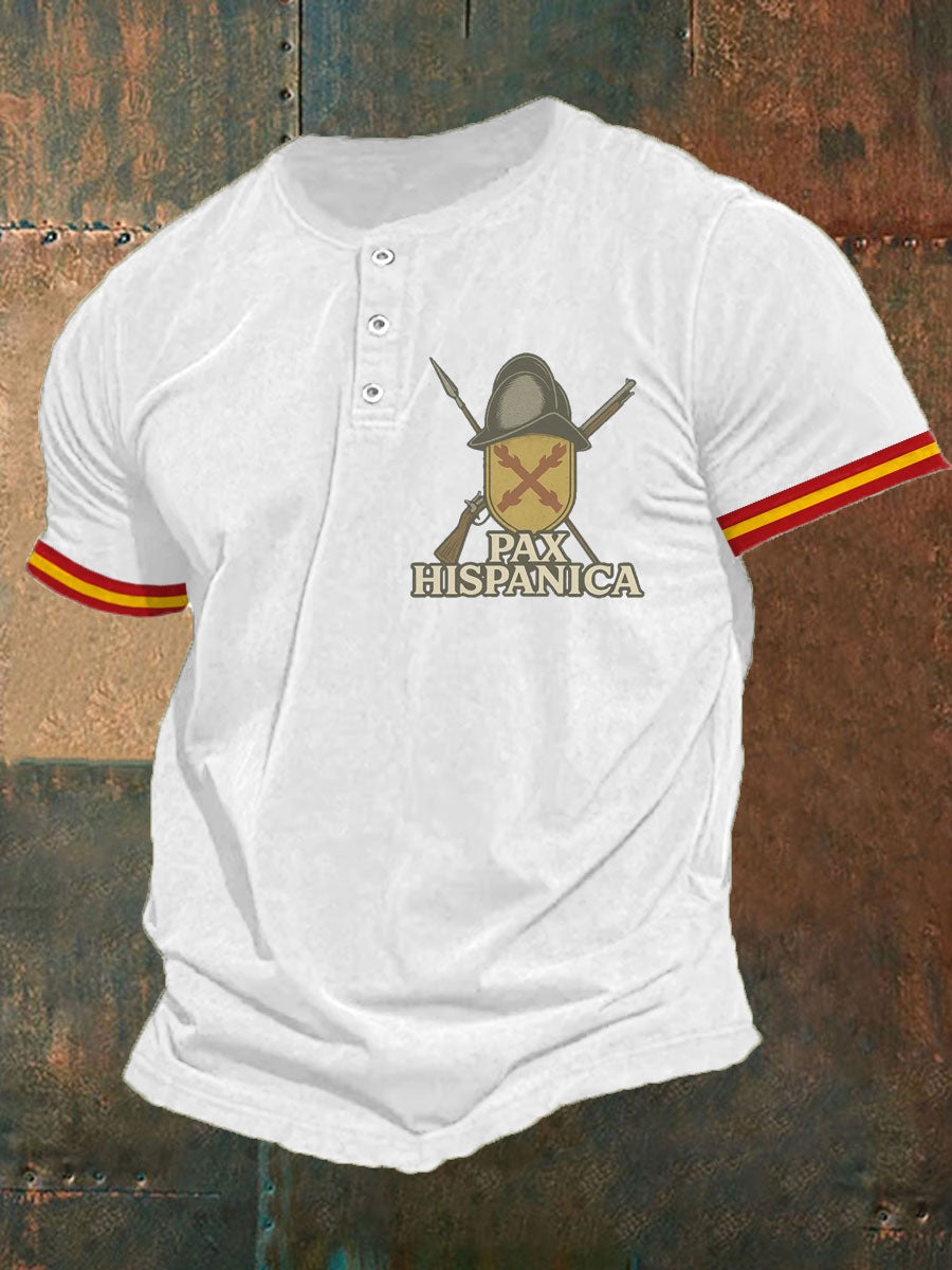 Hombres España Cruz de Borgoña Tercio Impreso Casual Tops