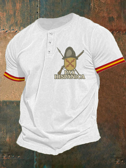 Hombres España Cruz de Borgoña Tercio Impreso Casual Tops