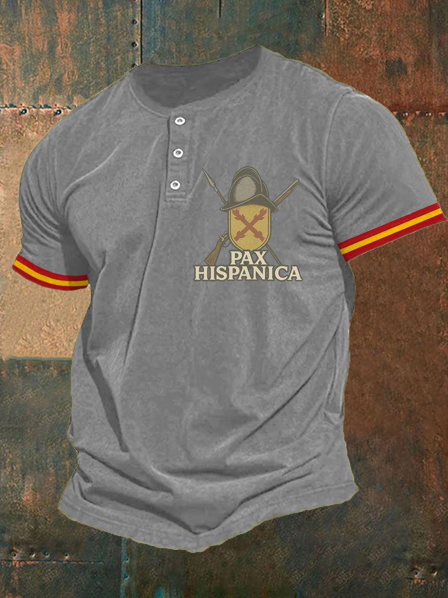 Hombres España Cruz de Borgoña Tercio Impreso Casual Tops