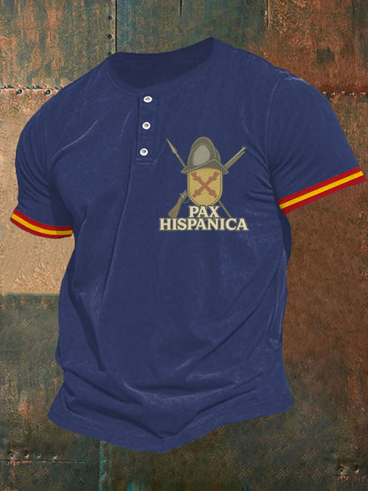 Hombres España Cruz de Borgoña Tercio Impreso Casual Tops