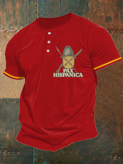 Hombres España Cruz de Borgoña Tercio Impreso Casual Tops