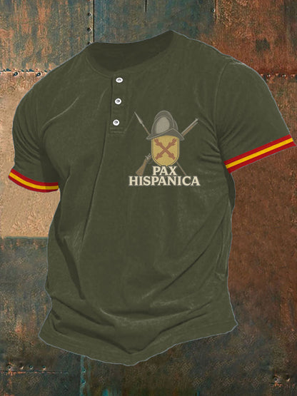 Hombres España Cruz de Borgoña Tercio Impreso Casual Tops