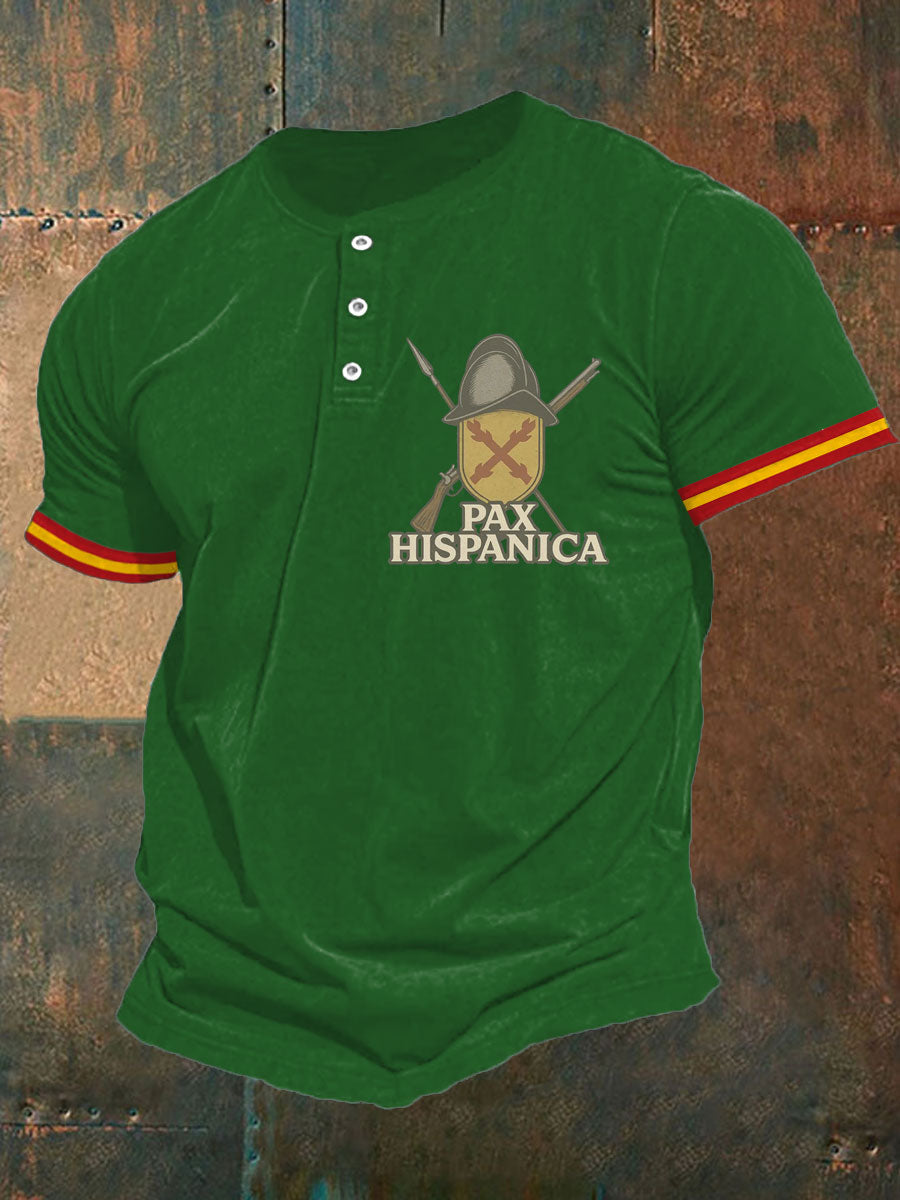 Hombres España Cruz de Borgoña Tercio Impreso Casual Tops