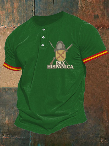 Hombres España Cruz de Borgoña Tercio Impreso Casual Tops
