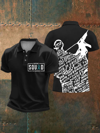 Hombres PTSD conciencia veterano impreso Casual Tops