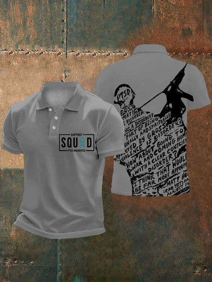 Hombres PTSD conciencia veterano impreso Casual Tops