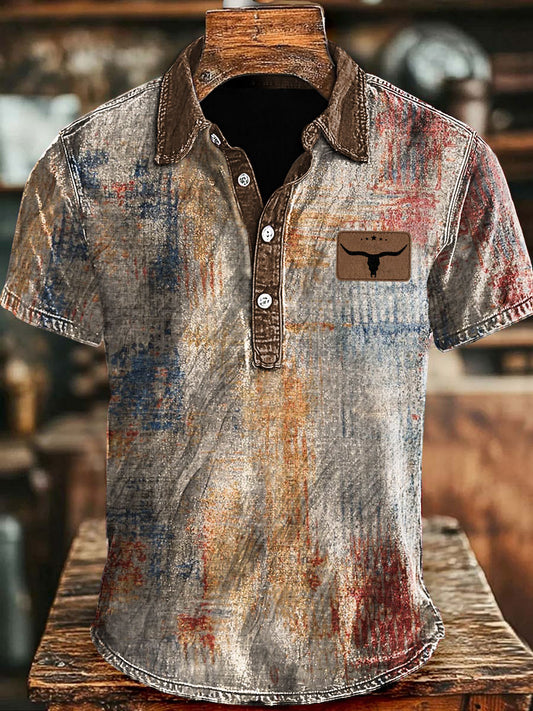 Tops vintage de estilo occidental para hombres
