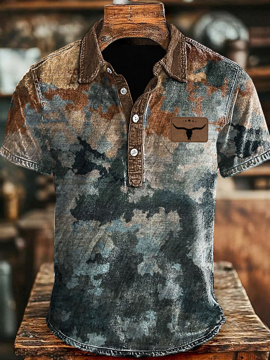 Tops con estampado de camuflaje de estilo occidental para hombres