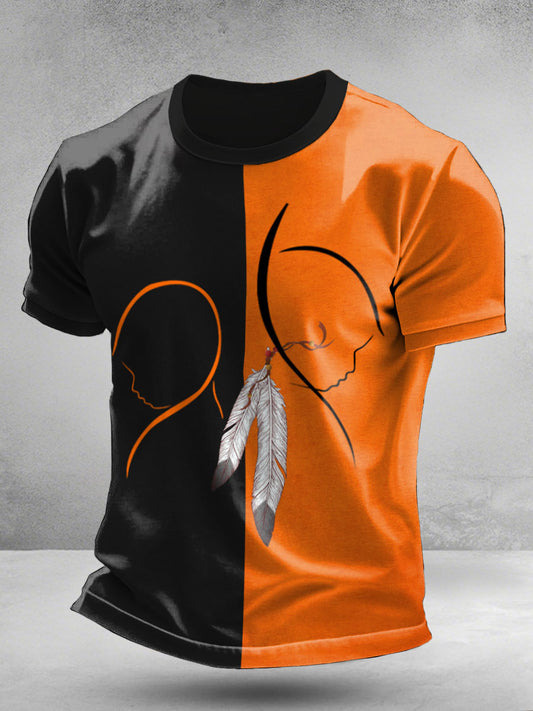 Camisetas anaranjadas del día de la camisa de los hombres
