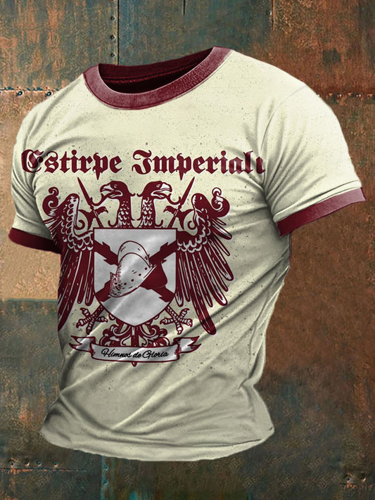 Camiseta con estampado de águila de bandera de España para hombre