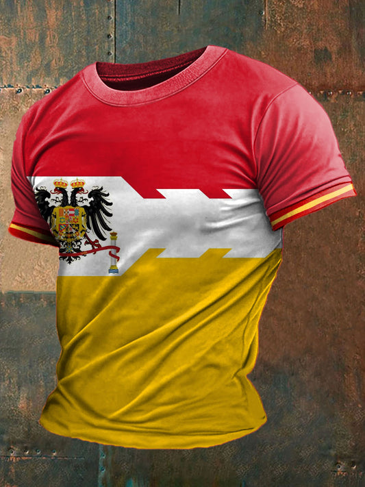 Camiseta con estampado de águila de bandera de España para hombre